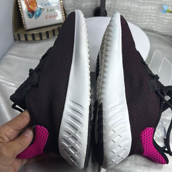 (H5) Adidas Tubular Dusk Women's Running Shoes, Size 9, Black/Pink - Picture 8 of 13